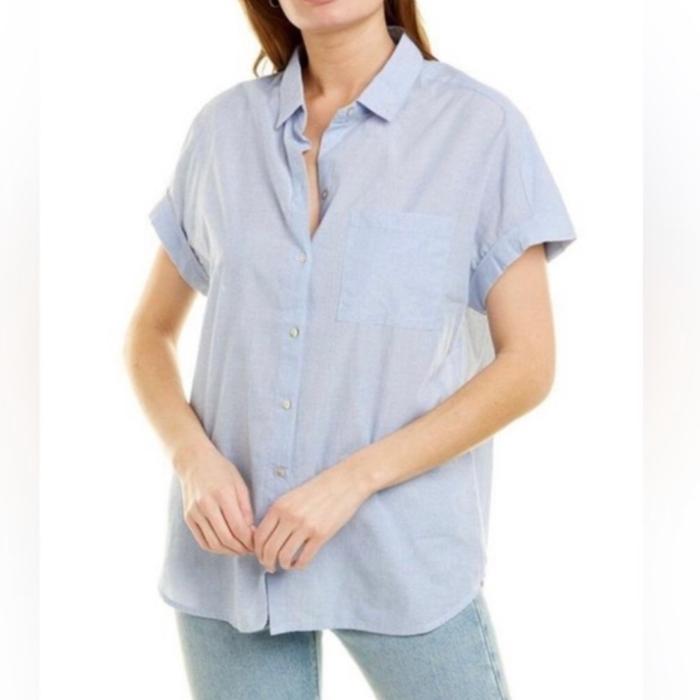 Lola River Malia Gauze Linen Blend Button Up Shirt